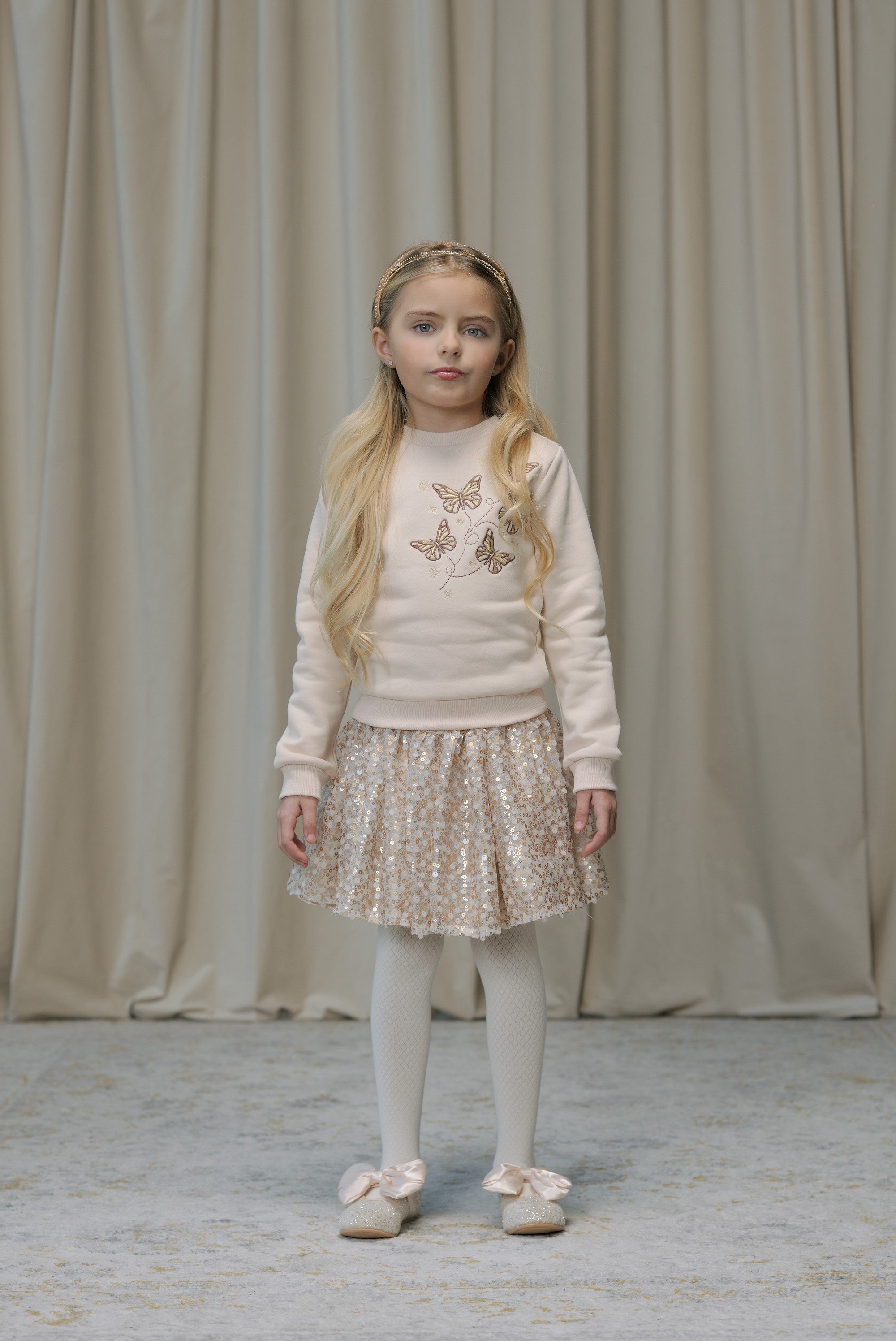 ♥ ODETTE ♥ sweater met vlinders *Beige*