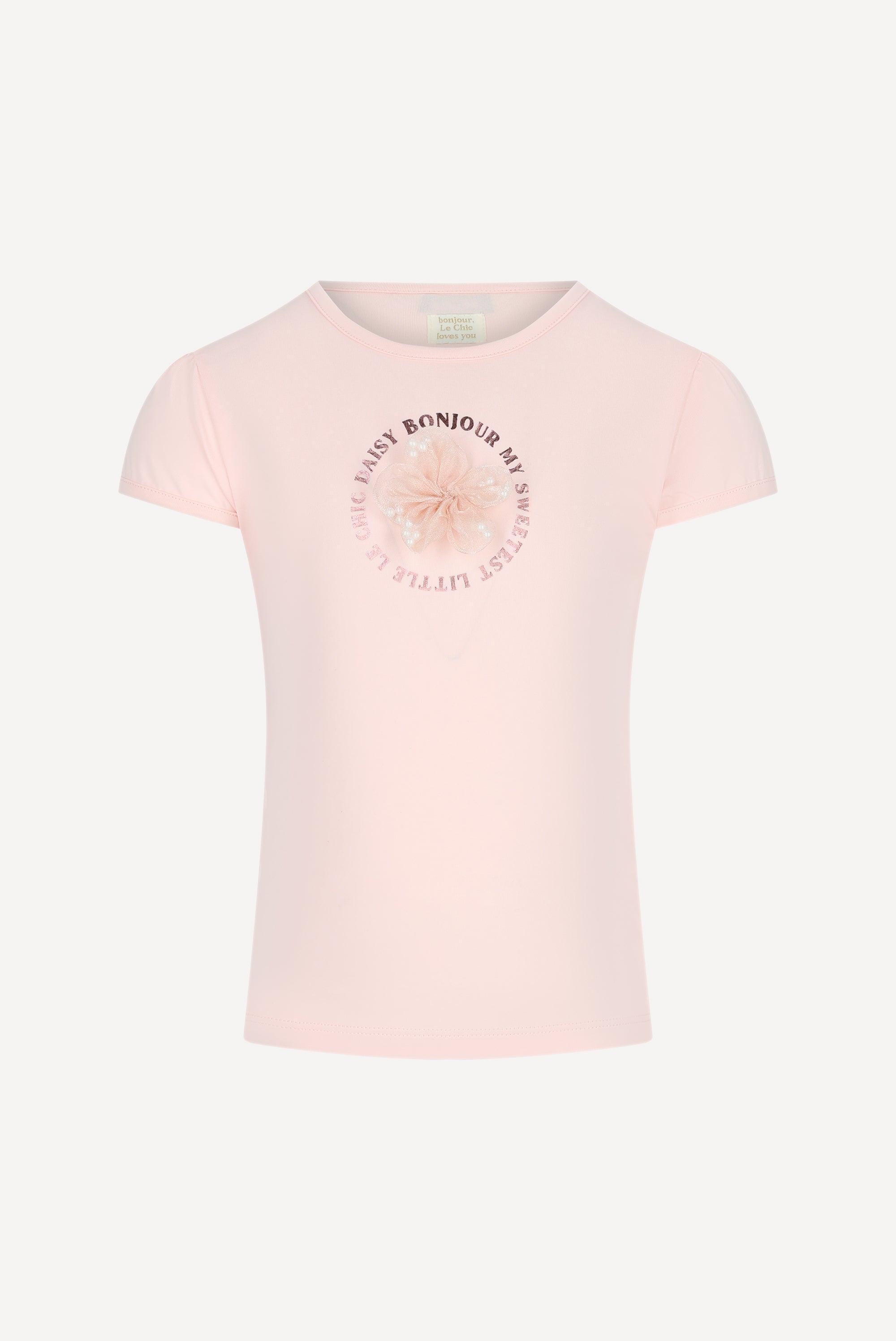 NOMMY bloem T-shirt. Pink Symphony