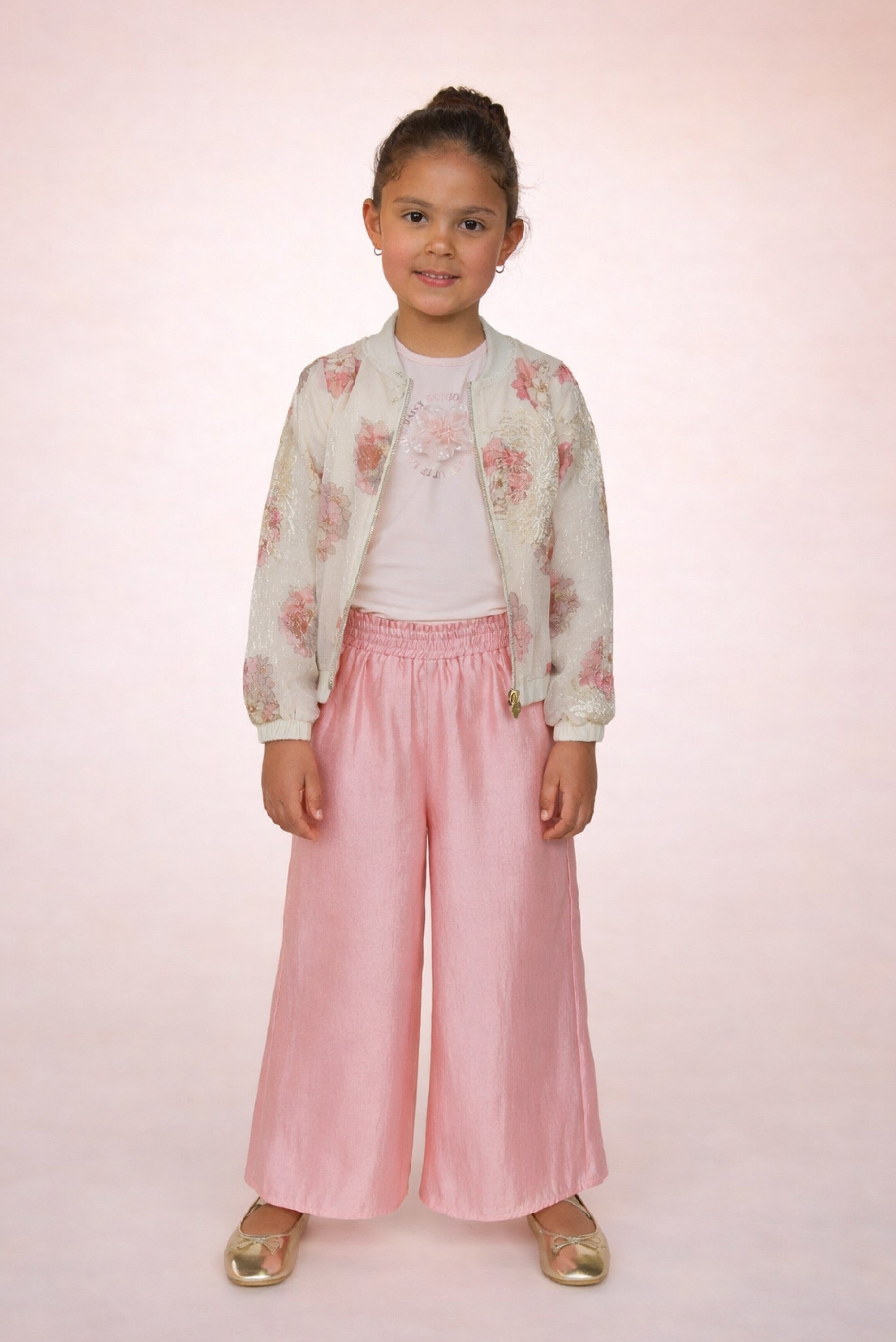 NOMMY bloem T-shirt. Pink Symphony