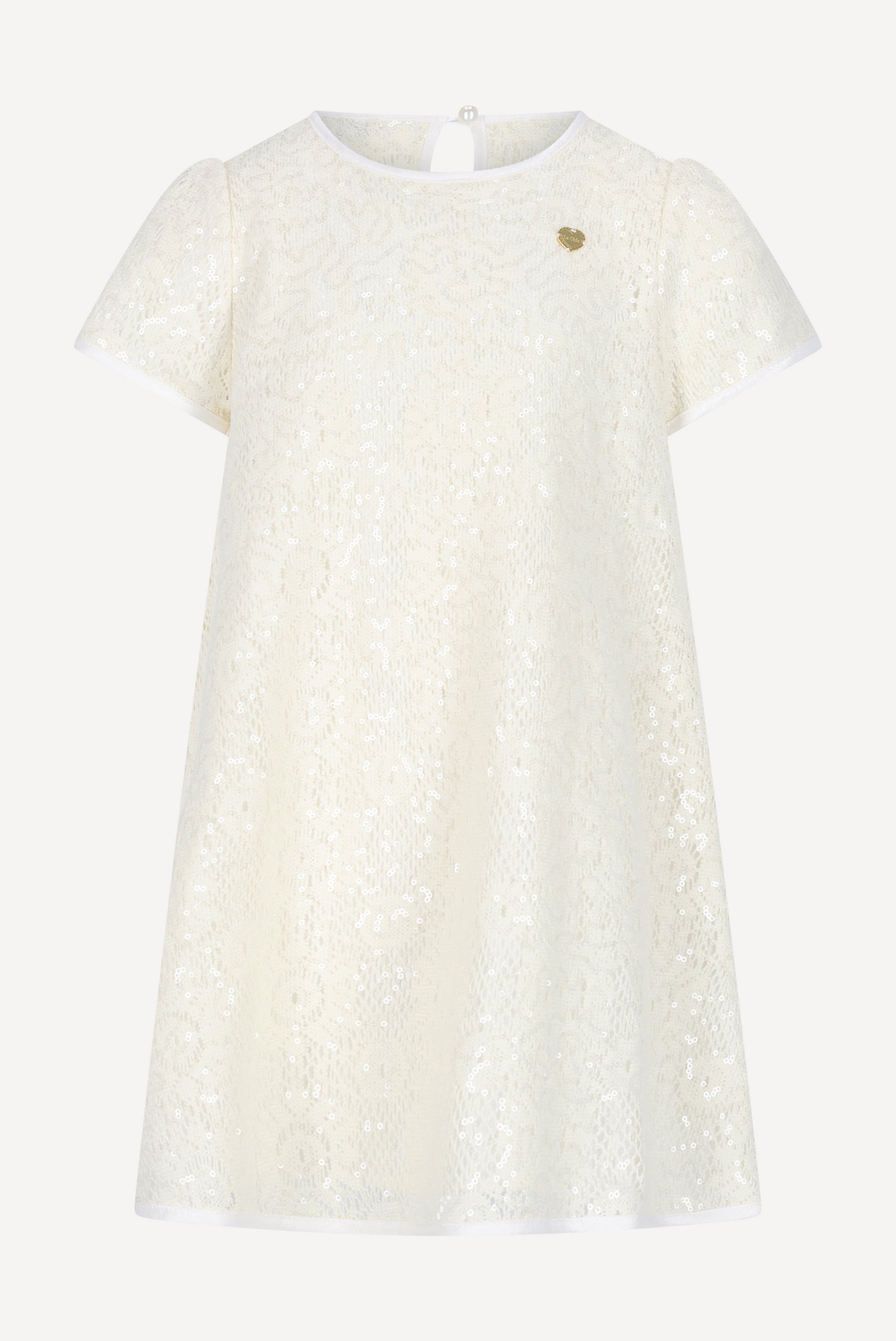 SUNBEE pailletten jurk. Off White