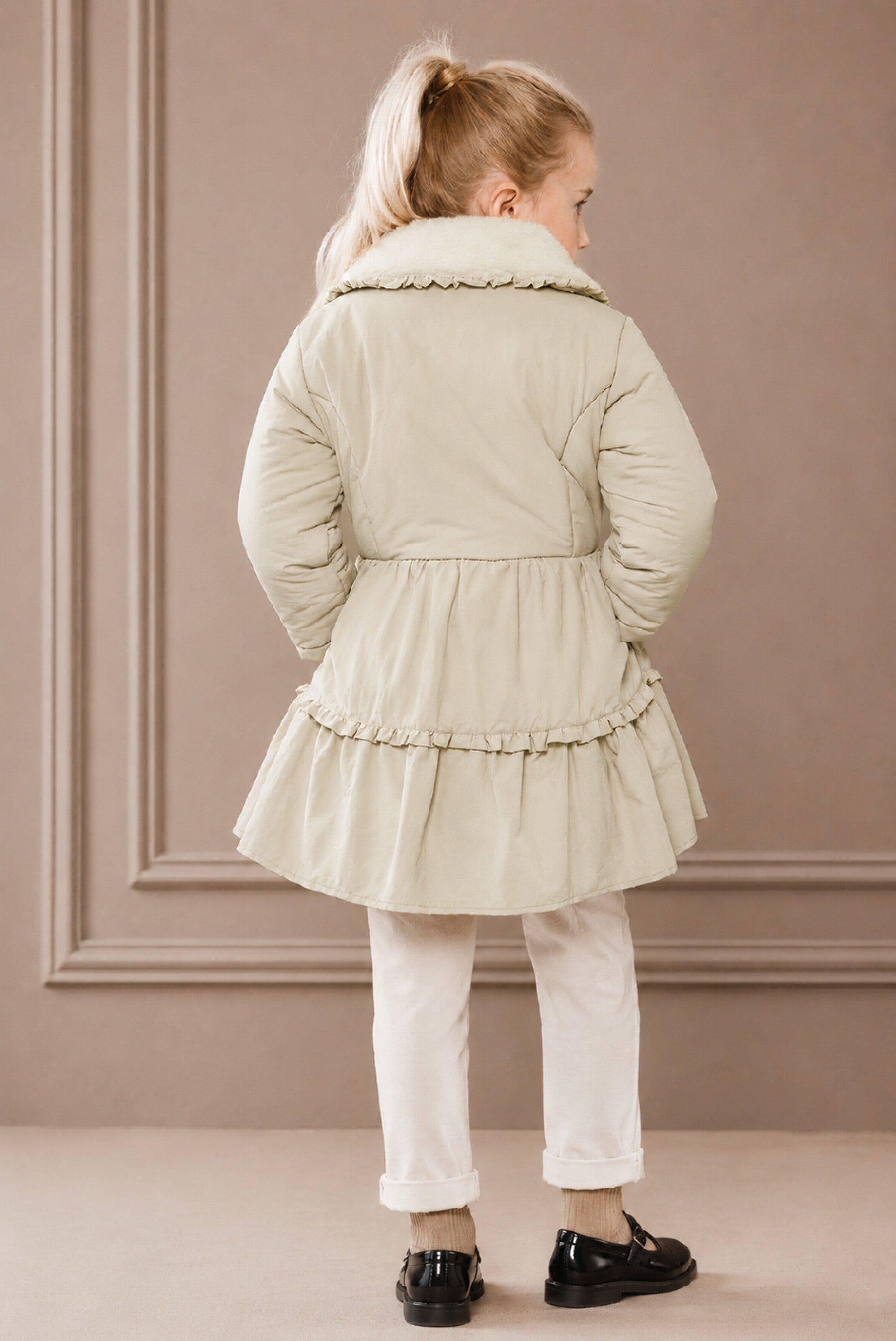 BLANCHE ruffle winterjas - Dune Delight
