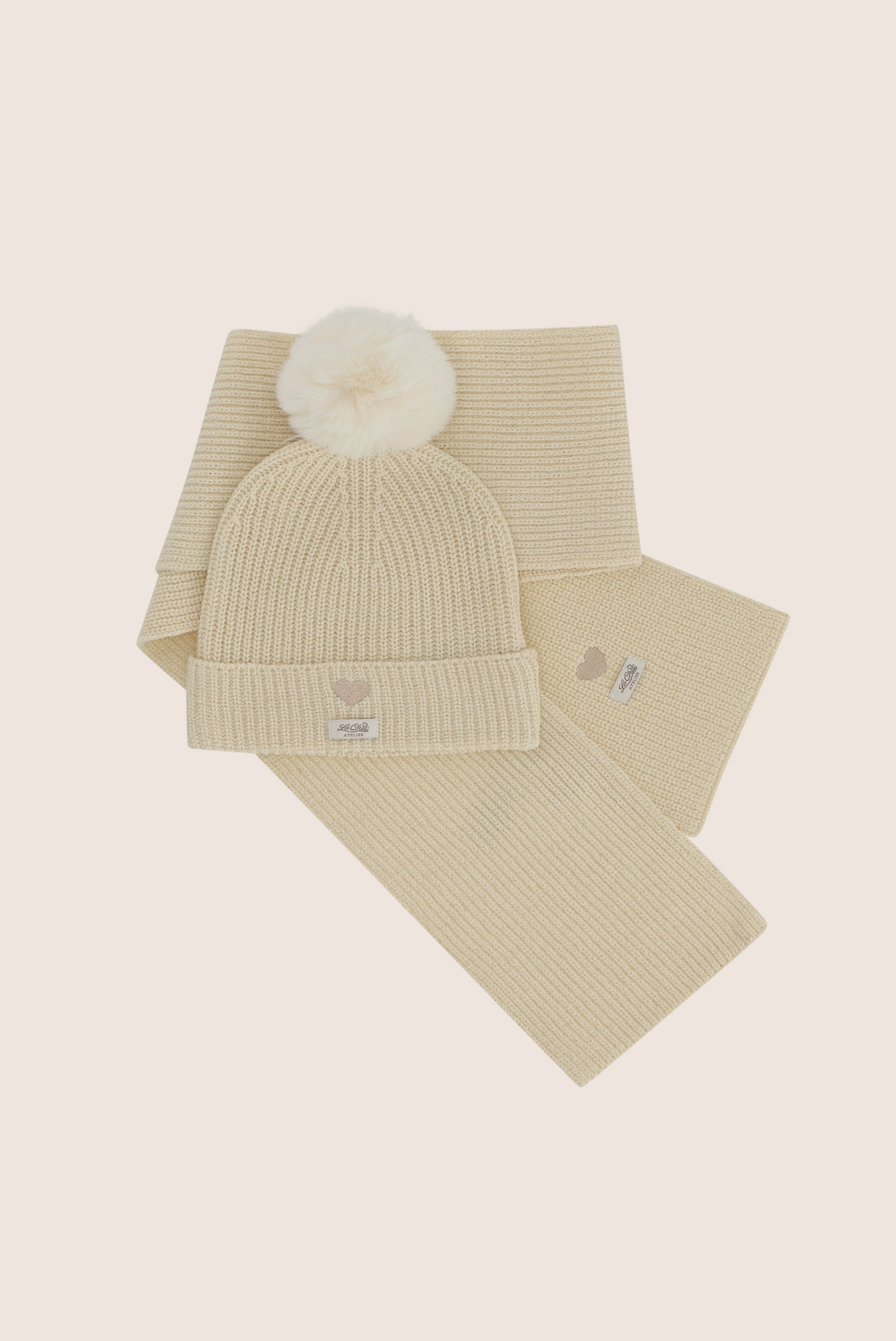 ROBYA & REBYA muts & sjaal set - Antique White
