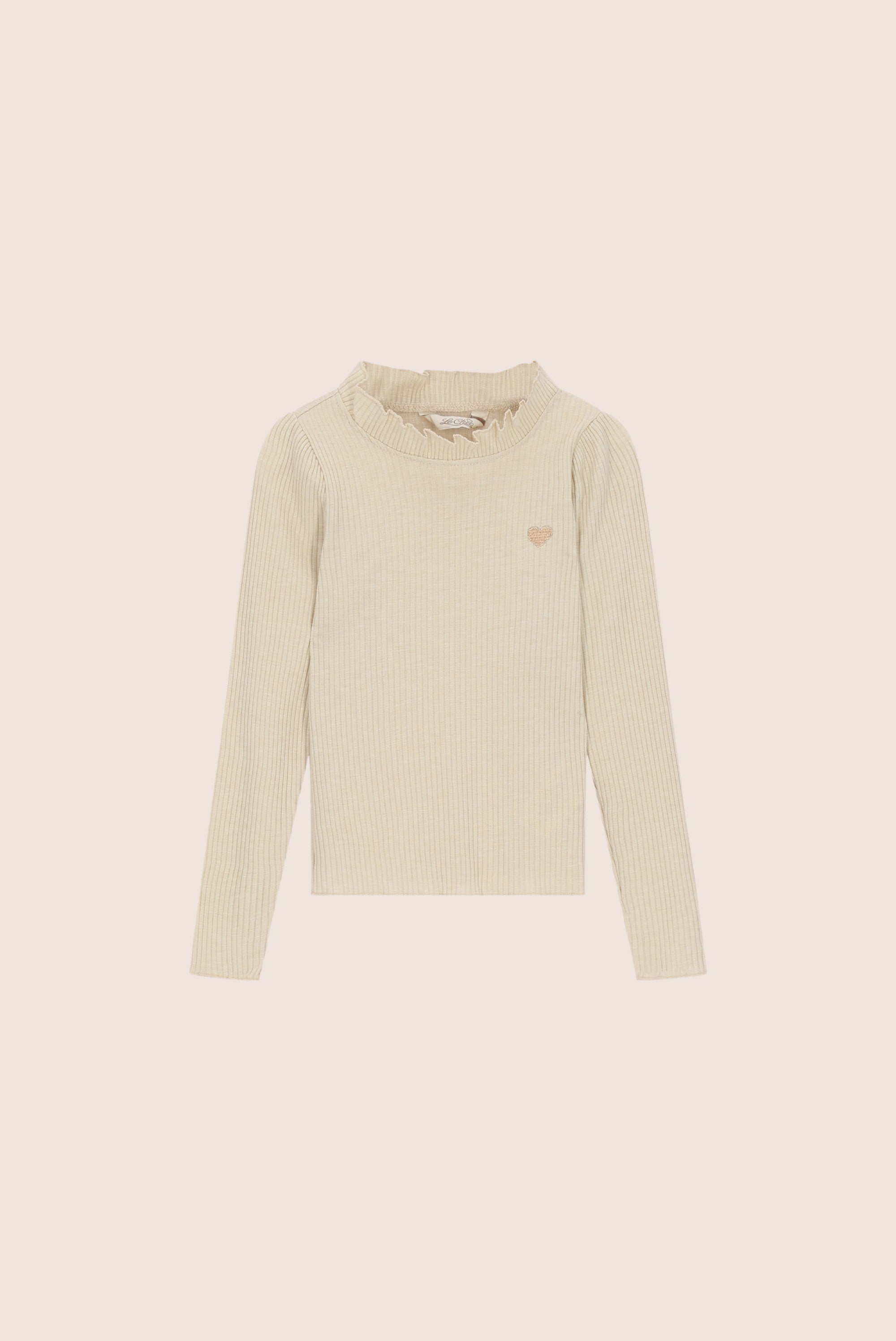 NOVA rib longsleeve - Beige Melee