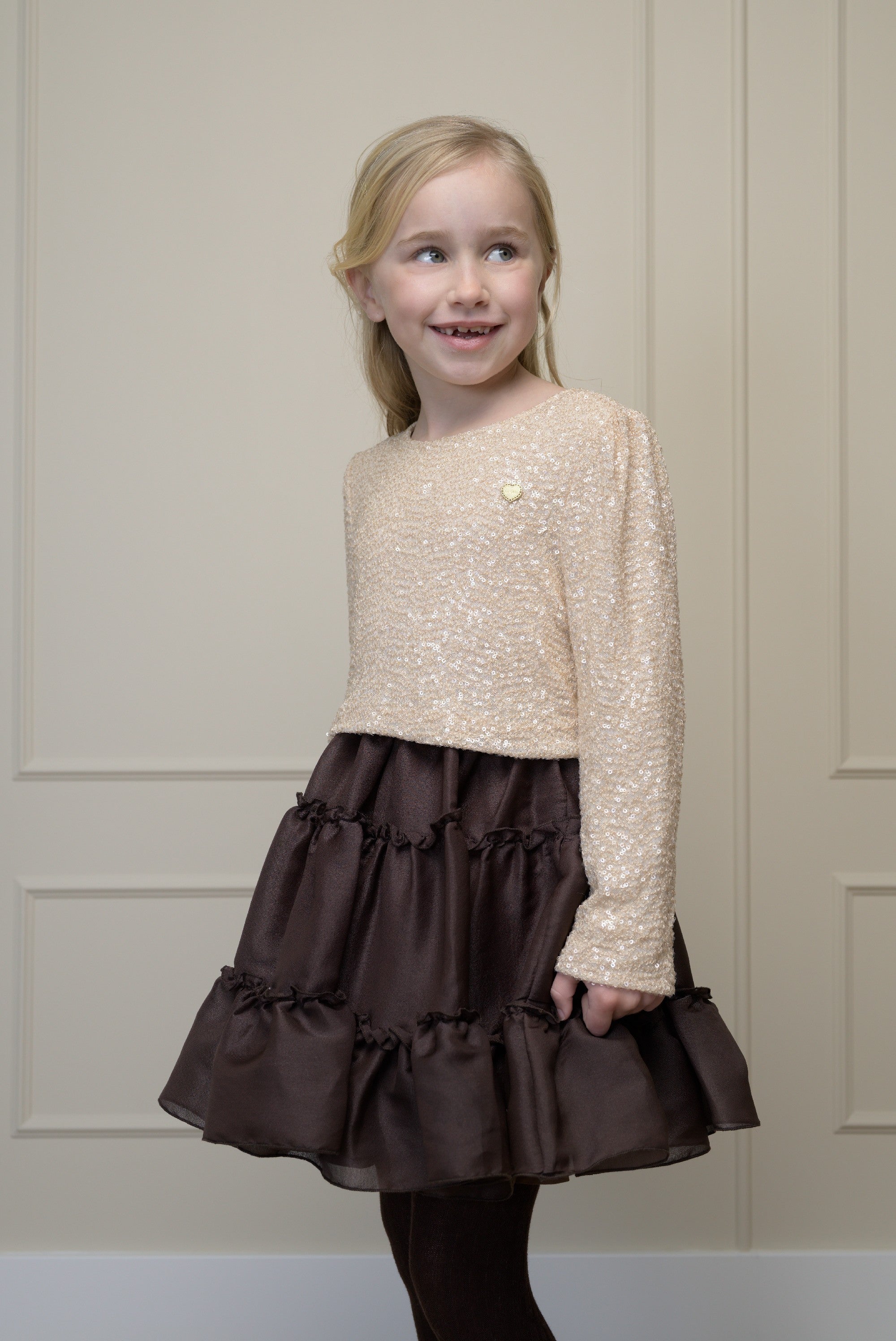 TREA glanzende petticoat - Chocolate Chip