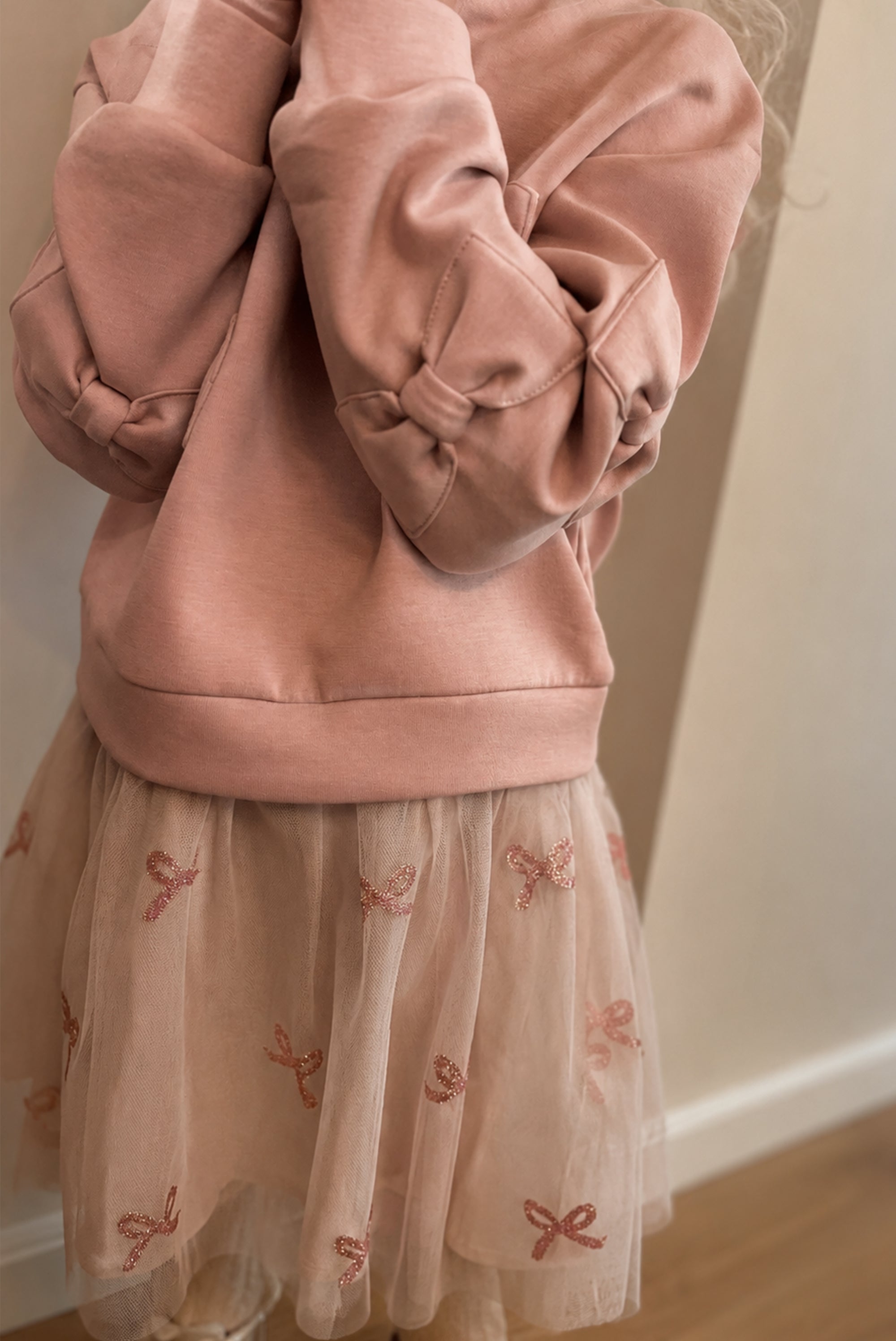 SABOW combi jurk met strikken - Victorian Pink