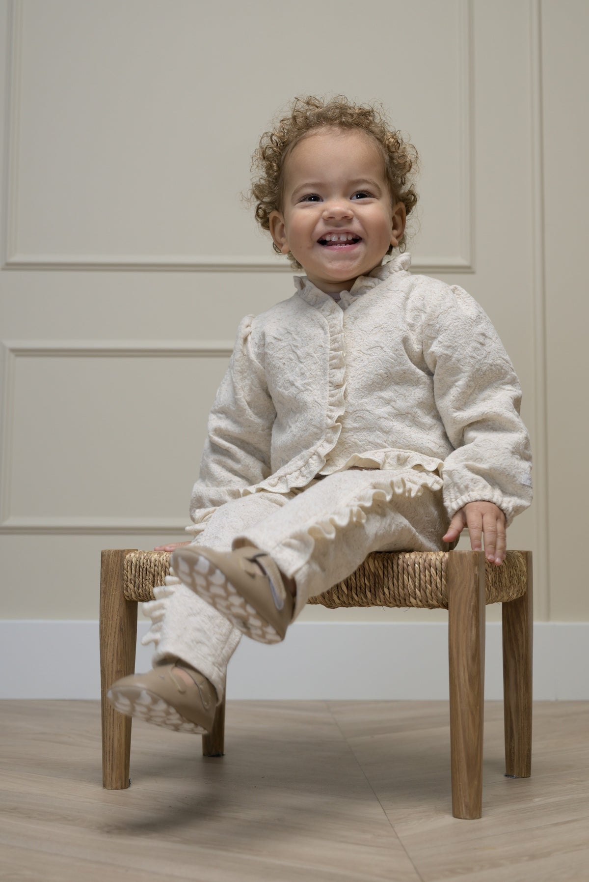 OPHALY vestje met ruffles - Beige Melee