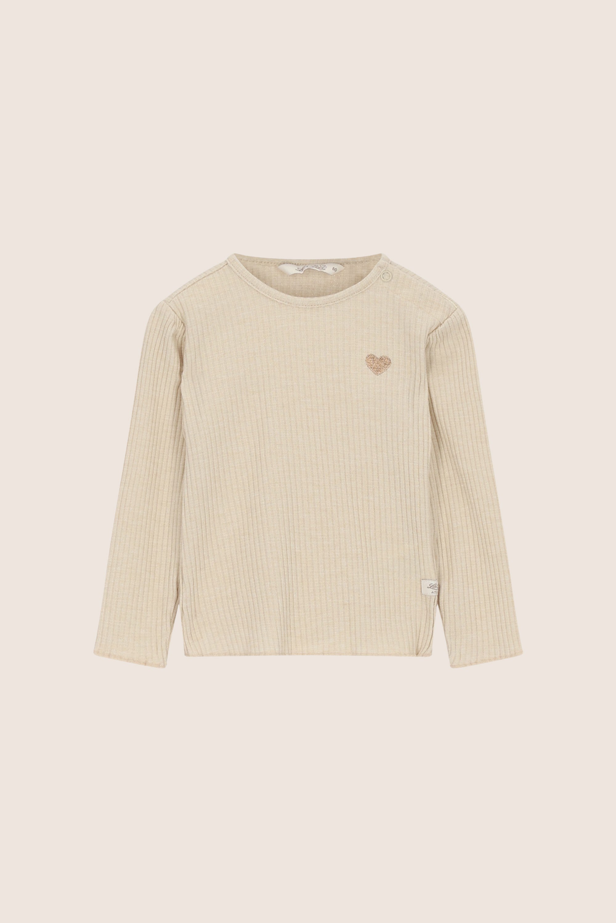 NOVAY rib longsleeve - Beige Melee