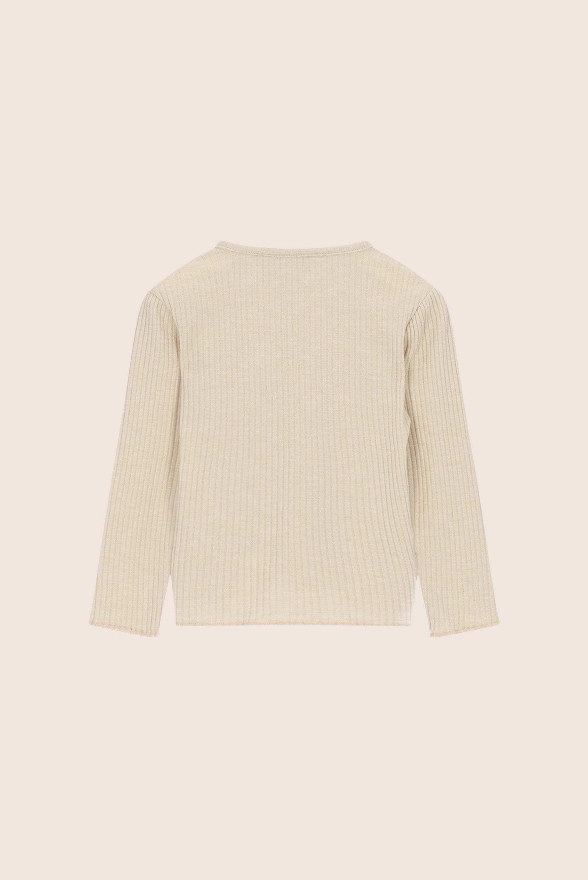 NOVAY rib longsleeve - Beige Melee