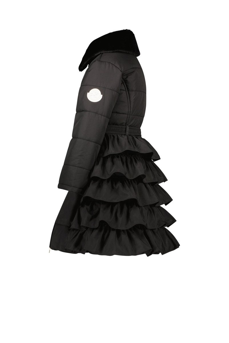 BERLINA belt & ruffles coat - Le Chic Fashion