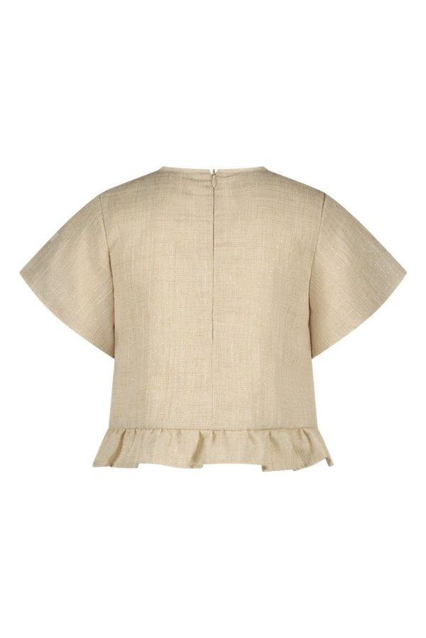 EVOLY tweed ruffle blouse '24 - Le Chic Fashion