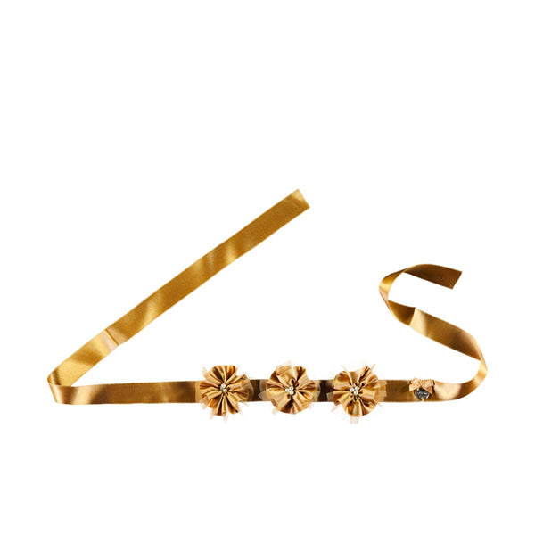 RIRI satin & flowers belt - Le Chic Fashion