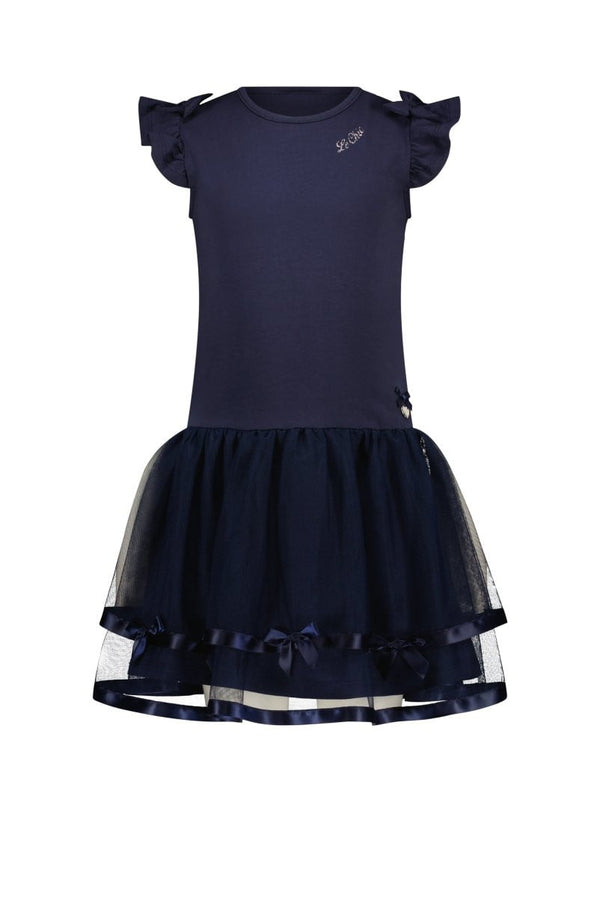 SHELLA shoulderbow & net dress - Le Chic Fashion